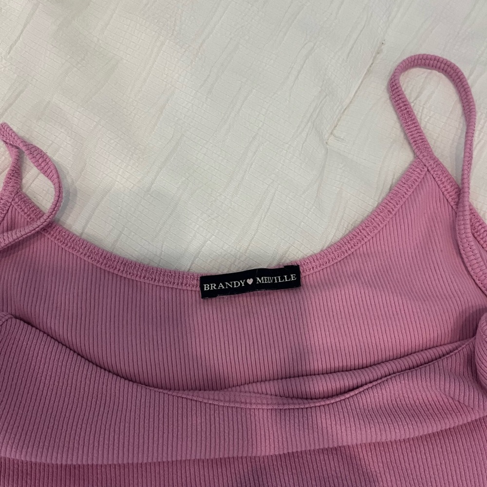 Cropped Brandy melville pink tank top